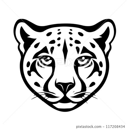 Leopard Head Tribal Illustration vector 117208434