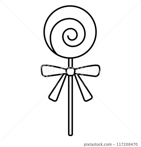 Lollipop, lollipop line drawing illustration 117208470