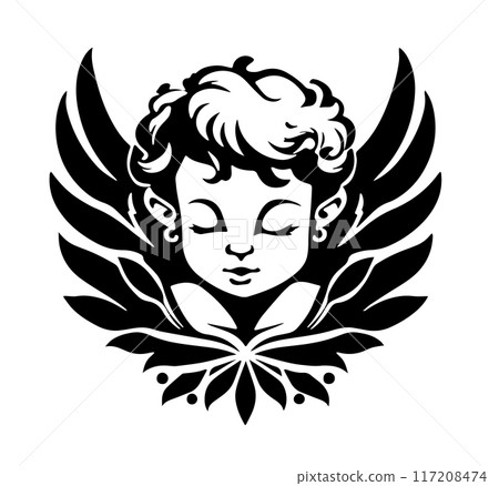 Angel Child Tattoo Design vector 117208474