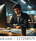 A man working on a computer 117208575