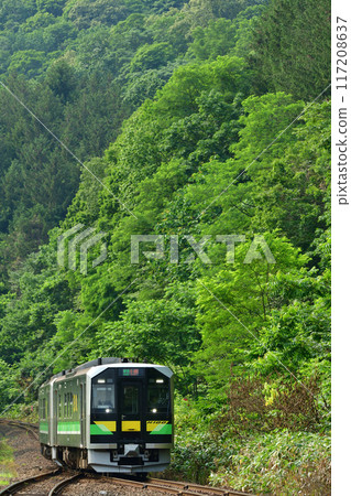 H100型普通列車到達銀山站 H100型普通列車到達銀山站 117208637