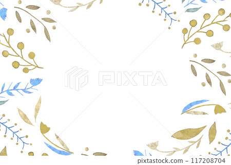 A round frame of gentle watercolor flowers 117208704