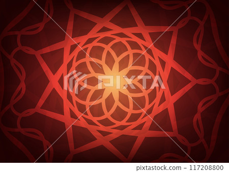 Red mandala center flower line dark background 117208800