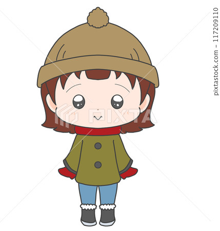 Illustration of children in winter clothes 117209110