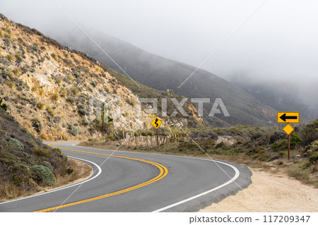 Asphalt road and mountain landscape Asphalt road and mountain landscape 117209347