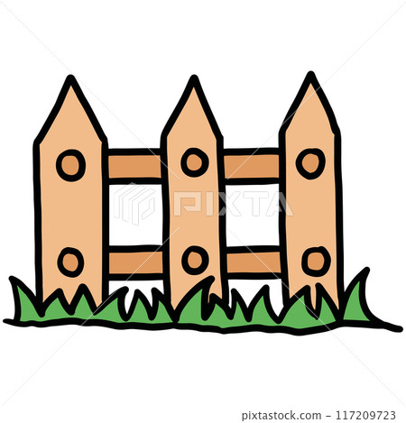 Hand drawn wood fence and green grass for house, home, buildings, architecture, plants, tree, nature, garden, blossom, blooming, green space, farm, countryside, spring, summer, yard, rural area Hand drawn wood fence and green grass for house, home, buildings, architecture, plants, tree, nature, garden, blossom, blooming, green space, farm, countryside, spring, summer, yard, rural area 117209723