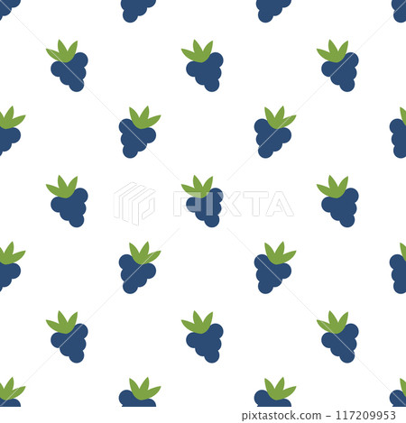 Simple blackberry seamless pattern. Berry food summer background. Vector flat illustration. 117209953