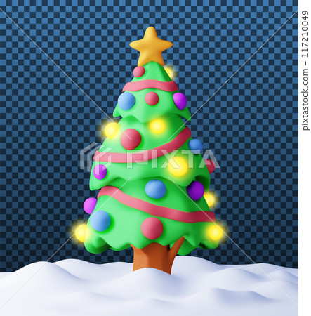 3D christmas tree decorated 117210049