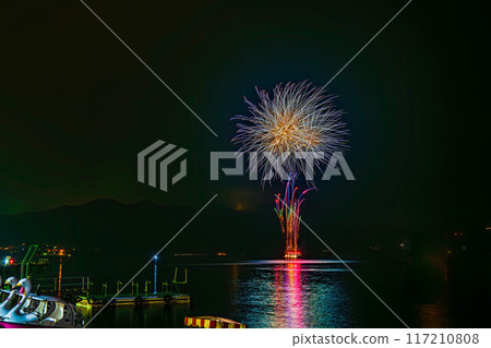Fireworks over the sea 117210808