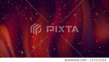 Image of yellow light spots over red shapes on black background 117211352