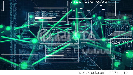 Image of digital data processing over dna strand and screens Image of digital data processing over dna strand and screens 117211501