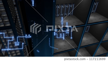 Image of financial data processing over computer servers Image of financial data processing over computer servers 117211699