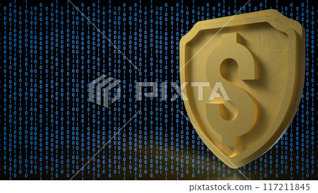 The Gold Shield for protection or security concept 3d rendering. The Gold Shield for protection or security concept 3d rendering. 117211845