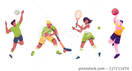 Colorful Sports Illustrations 117211974