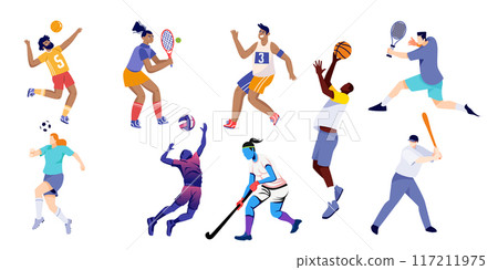 Colorful Sports Illustrations 117211975