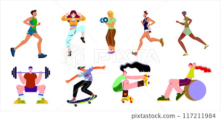 Colorful Sports Illustrations 117211984