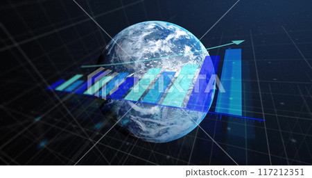Image of financial data processing over globe Image of financial data processing over globe 117212351