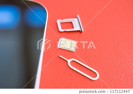 Smartphone SIM eject pin card tray Smartphone SIM eject pin card tray 117212447