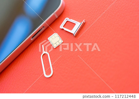 Smartphone SIM eject pin card tray Smartphone SIM eject pin card tray 117212448