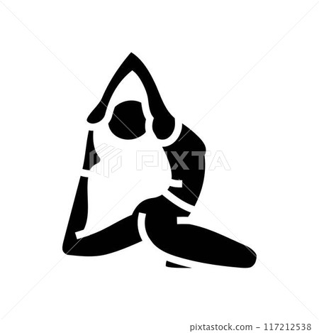 pigeon pose eka pada rajakapotasana yoga glyph icon vector illustration pigeon pose eka pada rajakapotasana yoga glyph icon vector illustration 117212538