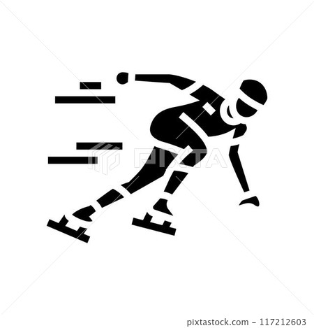 speed skating winter sport glyph icon vector illustration 117212603