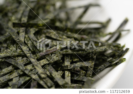 Close-up of shredded nori seaweed 117212659