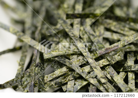 Close-up of shredded nori seaweed 117212660