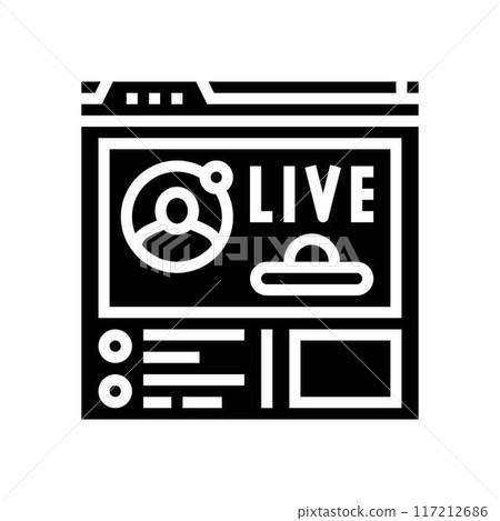 live streaming virtual conference glyph icon vector illustration live streaming virtual conference glyph icon vector illustration 117212686