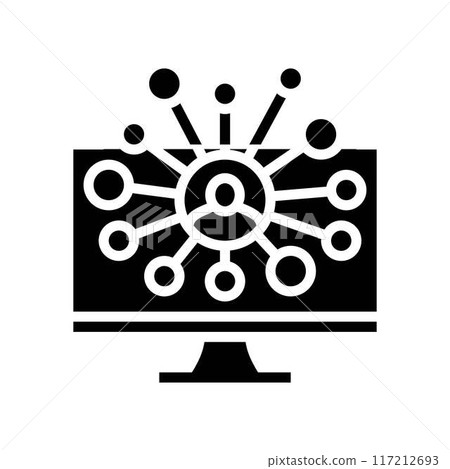 attendee networking virtual conference glyph icon vector illustration 117212693