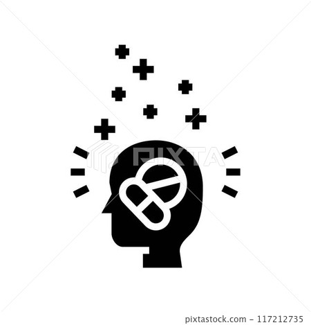 the placebo effect unsolved mystery glyph icon vector illustration the placebo effect unsolved mystery glyph icon vector illustration 117212735
