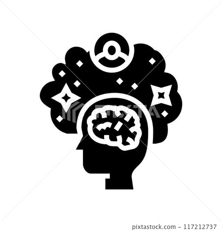 consciousness unsolved mystery glyph icon vector illustration 117212737