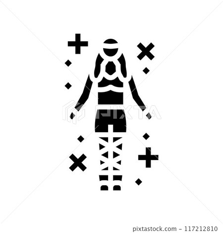 rave woman retro glyph icon vector illustration 117212810