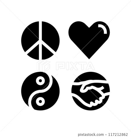 plur peace love unity respect glyph icon vector illustration plur peace love unity respect glyph icon vector illustration 117212862