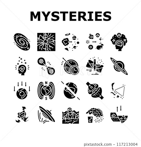 unsolved mysteries question icons set vector unsolved mysteries question icons set vector 117213004
