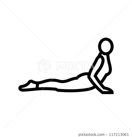 cobra pose bhujangasana yoga line icon vector illustration cobra pose bhujangasana yoga line icon vector illustration 117213061