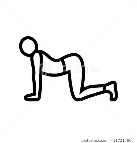 cat cow pose marjaryasana bitilasana yoga line icon vector illustration cat cow pose marjaryasana bitilasana yoga line icon vector illustration 117213063