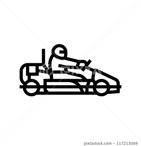 ice karting winter sport line icon vector illustration 117213089