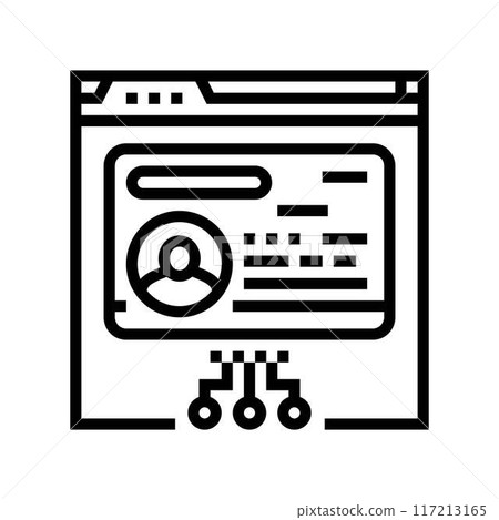 attendee badge virtual conference line icon vector illustration 117213165