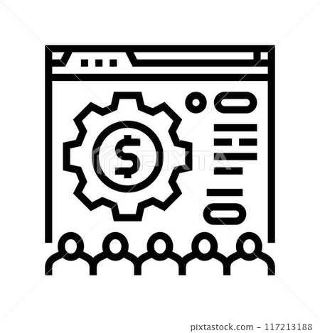 sponsorship opportunities virtual conference line icon vector illustration 117213188