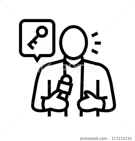 keynote speaker virtual conference line icon vector illustration keynote speaker virtual conference line icon vector illustration 117213232