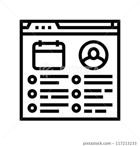 event schedule virtual conference line icon vector illustration event schedule virtual conference line icon vector illustration 117213233