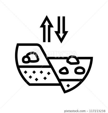 plate tectonics unsolved mystery line icon vector illustration plate tectonics unsolved mystery line icon vector illustration 117213238