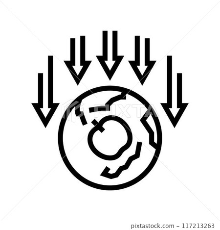 the nature of gravity unsolved mystery line icon vector illustration 117213263