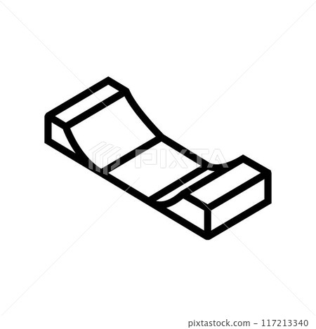 halfpipe skateboard sport line icon vector illustration 117213340