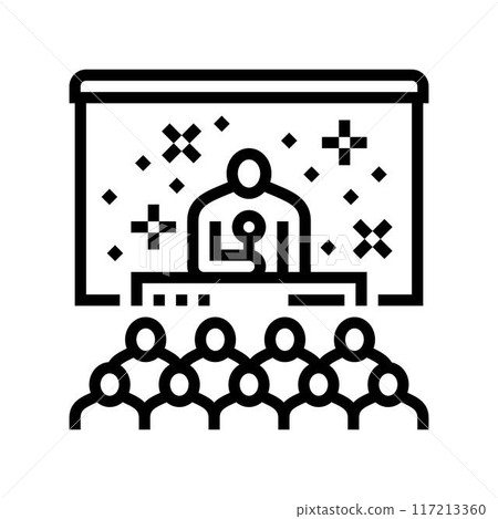 afterparty rave retro line icon vector illustration 117213360