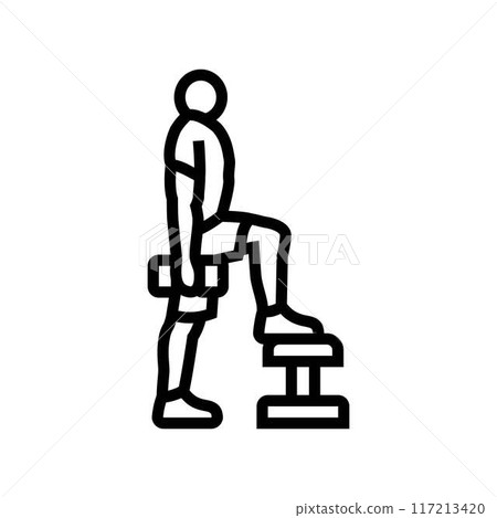 step ups fitness exercise leg line icon vector illustration 117213420