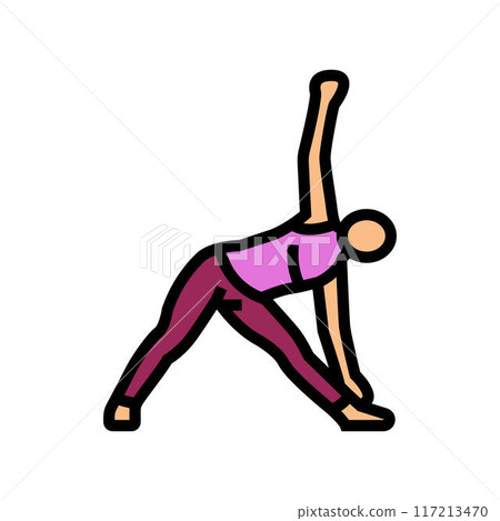 triangle pose trikonasana yoga color icon vector illustration triangle pose trikonasana yoga color icon vector illustration 117213470