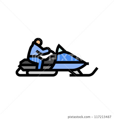 snowmobiling winter sport color icon vector illustration 117213487