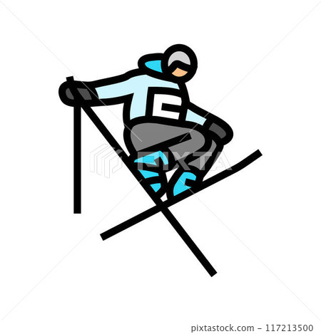 freestyle skiing winter sport color icon vector illustration freestyle skiing winter sport color icon vector illustration 117213500