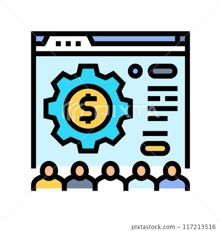sponsorship opportunities virtual conference color icon vector illustration 117213516